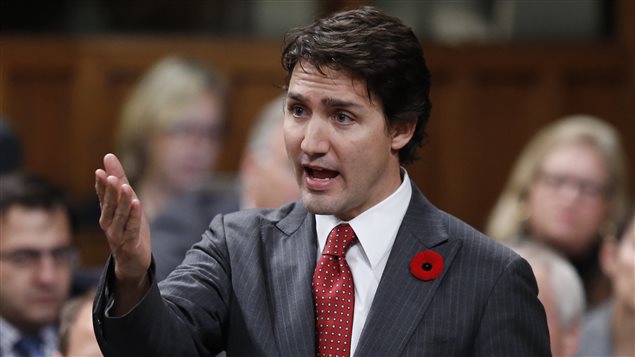 Le chef du Parti libéral du Canada Justin Trudeau