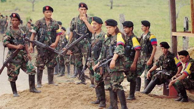 Miembros de las Fuerzas Armadas Revolucionarias de Colombia que decretaron un cese el fugo unilateral indefinido el pasado 20 de diciembre. Esta guerrilla lleva dos años en diálogos de paz con el gobierno. 