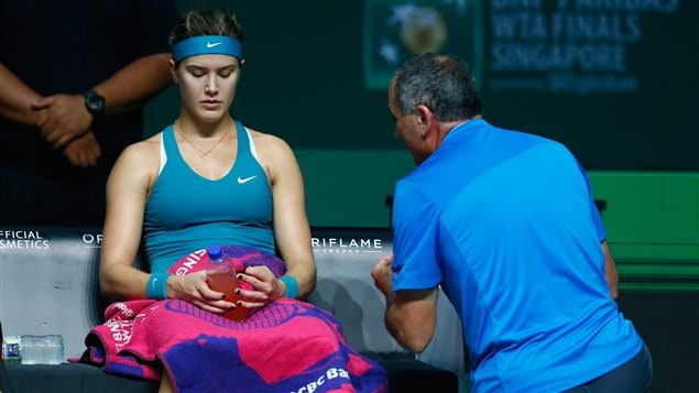 Eugenie Bouchard et Nick Saviano à Singapour