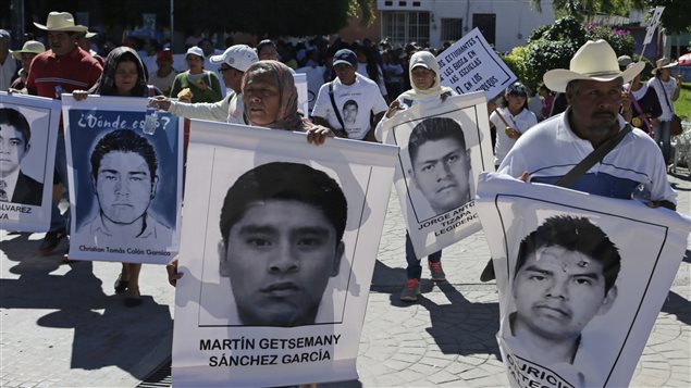 manifestaci'on de los familiares de los estudiantes mexicanos desaparecidos