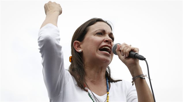 Maria Corina Machado ex diputada y líder de un sector de la oposición venezolana. La justicia de su país la acusó de conspiración.