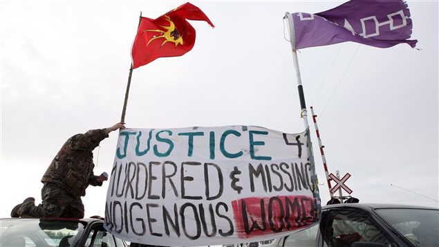 Manifestation pour les femmes autochtones disparues ou assassinées.