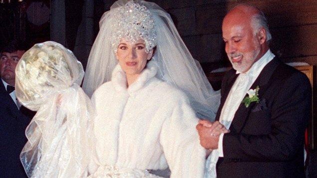 Céline Dion et René Angelil lors de leur mariage le 17 décembre 1994.
