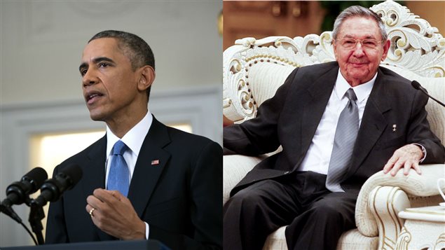 El presidente de Estados Unidos, Barack Obama y el presidente de Cuba Raúl Castro. Los dos hombres tratan de ponerle fin a más de medio siglo de tensiones entre sus dos naciones.