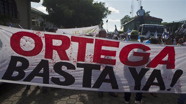 Manifestación contra la construcción de un nuevo canal interoceánico en Nicaragua.