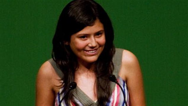 Karen Dunaway Gonzalez en la XVII Conferencia Internacional sobre el Sida en México en 2008.