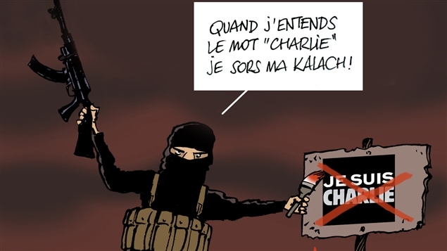 Un dessin du caricaturiste israélien Kichka publié sur son blogue en hommage aux victimes de l'attentat contre <i>Charlie Hebdo</i> Un dessin du caricaturiste israélien Kichka publié sur son blogue en hommage aux victimes de l'attentat contre <i>Charlie Hebdo</i>