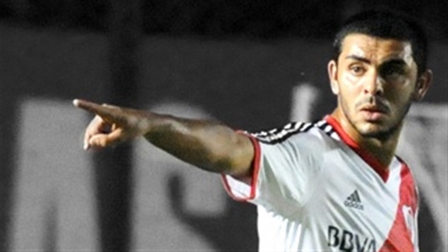 Victor Cabrera, defensor argentino del River Plate mque llega como refuerzo del Impact de Montreal para la nueva temporada del fútbol profesional norteamericano.