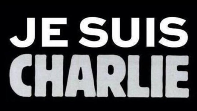 L'image qui a beaucoup circulé sur les médias sociaux en soutien à <i>Charlie Hebdo</i>. L'image qui a beaucoup circulé sur les médias sociaux en soutien à <i>Charlie Hebdo</i>.