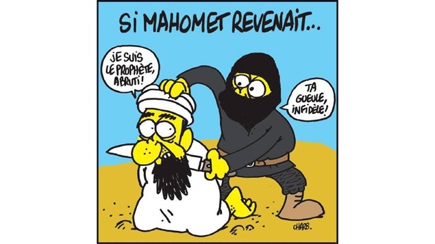 Une des caricatures controversées publiées par <i>Charlie Hebdo</i> Une des caricatures controversées publiées par <i>Charlie Hebdo</i>