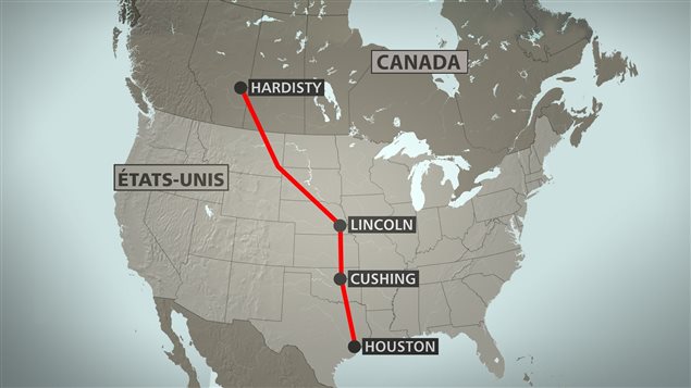 L'oléoduc Keystone XL cheminerait du pétrole lourd extrait de sables bitumineux de l'Alberta dans l'Ouest canadien vers des raffineries du Texas.