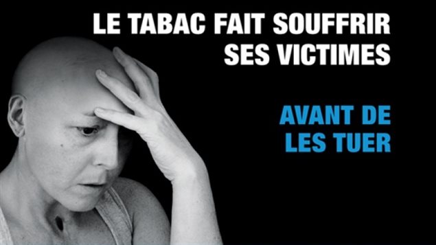 Publicité dans le cadre de la Semaine pour un Québec sans tabac