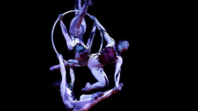 Artists of the Cirque du Soleil perform during the Quidam show at the Meo Arena pavilion in Lisbon, Portugal in 2014.