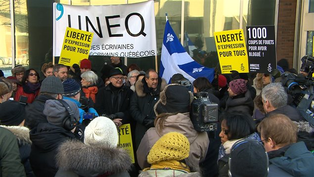 Manifestation de soutien à Raïf Badawi à Montréal 
