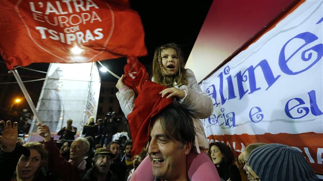 Des partisans du parti Syriza 