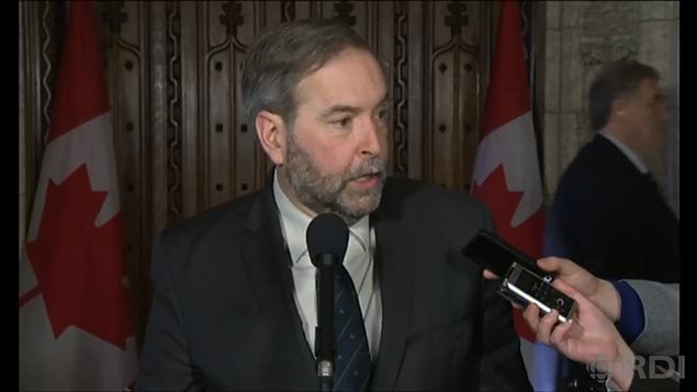 Thomas Mulcair, jefe del Nuevo Partido Democrático y de la oposición oficial en Ottawa.
