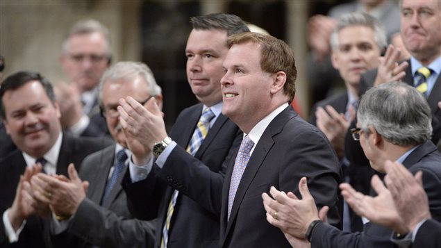 John Baird, homenajeado por sus colegas durante su último día en la Camara de los Comunes de Ottawa. 