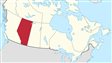 La province de l'Alberta est en rouge sur cette carte du Canada.