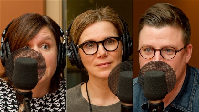 La responsable de la section cuisine du magazine <i>Coup de pouce</i>, Catherine Clermont, la fondatrice des restaurants SoupeSoup, Caroline Dumas, et le chef et animateur Danny St Pierre La responsable de la section cuisine du magazine <i>Coup de pouce</i>, Catherine Clermont, la fondatrice des restaurants SoupeSoup, Caroline Dumas, et le chef et animateur Danny St Pierre