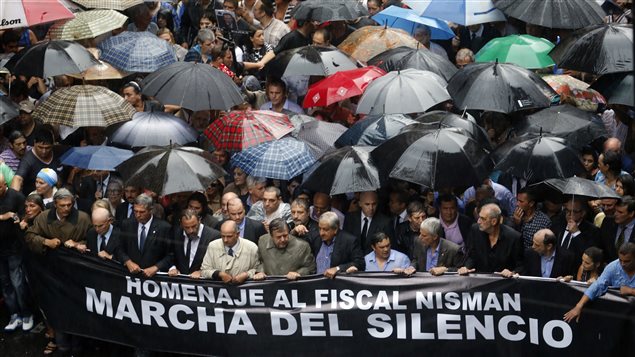 Manifestación en homenaje Alberto Nisman en Buenos Aires. 