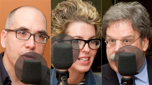 Le professeur à la Faculté de philosophie de l’Université Laval Jocelyn Maclure, la responsable de la campagne Sauvons Mai Duong, Vanessa Jourdain, et le professeur titulaire à HEC Montréal Jacques Nantel Le professeur à la Faculté de philosophie de l’Université Laval Jocelyn Maclure, la responsable de la campagne Sauvons Mai Duong, Vanessa Jourdain, et le professeur titulaire à HEC Montréal Jacques Nantel