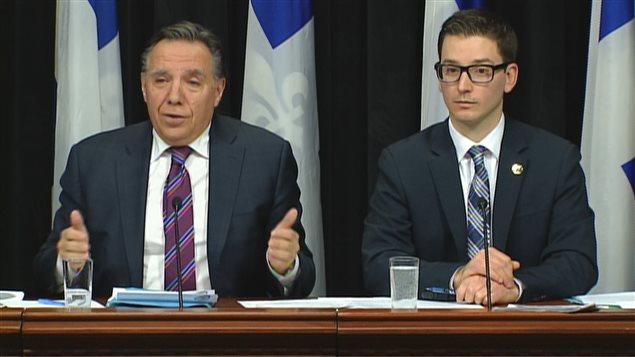 François Legault, nuevo Primer ministro de Quebec y Simon Jolin-Barrette, nuevo ministro de Inmigración de Quebec.
