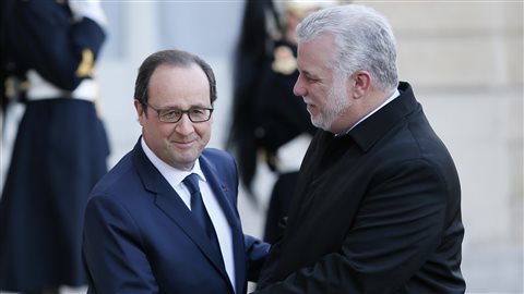 Philippe Couillard reçu à l'Élysée par le président François Hollande, 2 mars 2015