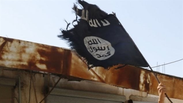 La bandera del grupo armado Estado Islámico