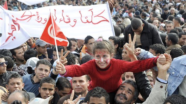 La foule compacte à Sidi Bouzid, dans le centre ouest de la Tunisie Photo : AFP/Fethi Belaid