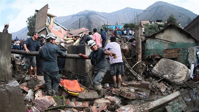 Casas destruidas por el deslizamiento en Chosica. 