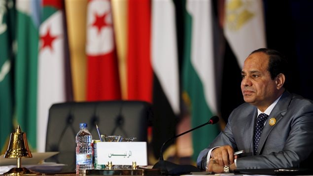 El presidente egipcio Abdel Fattah Al-Sissi durante la cumbre de la Liga Árabe.