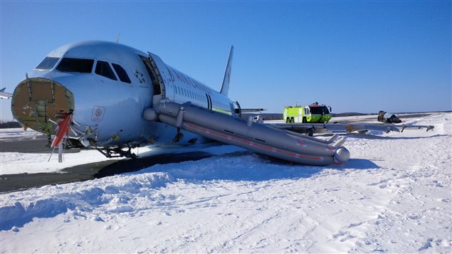 L'avion d'Air Canada accidenté.