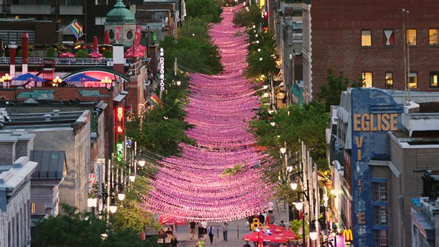 La calle Sainte-Catherine, en la zona conocida como barrio gay.