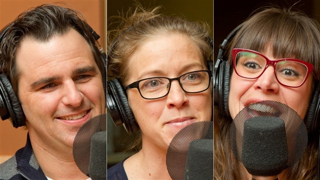 Le comédien et animateur Pierre-Alexandre Fortin, l'ébeniste, chroniqueuse et auteure Stéphanie Lévesque et la chroniqueuse Catherine Richer Le comédien et animateur Pierre-Alexandre Fortin, l'ébeniste, chroniqueuse et auteure Stéphanie Lévesque et la chroniqueuse Catherine Richer
