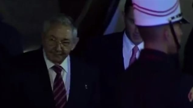 El presidente de Cuba, Raúl Castro llega a Panamá para participar en la VII Cumbre de las Américas. 