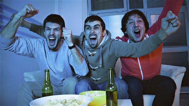 Des partisans de hockey