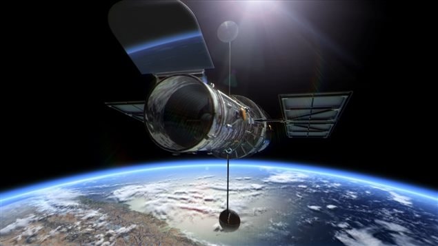 Le télescope Hubble en orbite au-dessus de l’atmosphère