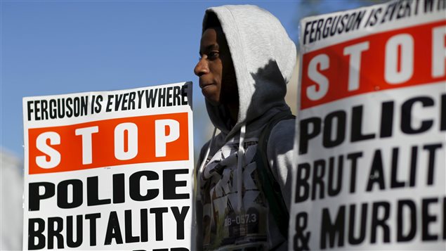Manifestation à Baltimore pour protester contre la brutalité policière.