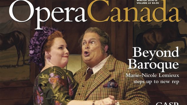 الجزء الأعلى من غلاف عدد شتاء 2014 -2015 من مجلة "أوبرا كندا" (Opera Canada)