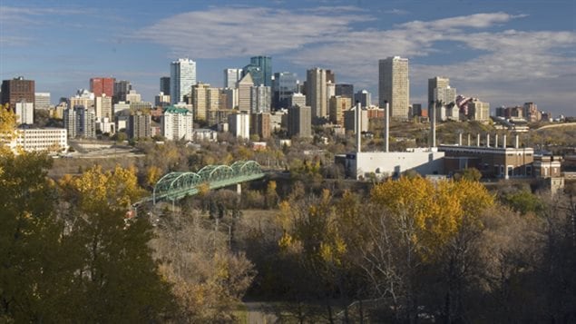 Le centre-ville d'Edmonton, capitale de l'Alberta