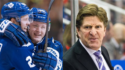 Les Maple Leafs de Toronto et leur entraineur-chef.