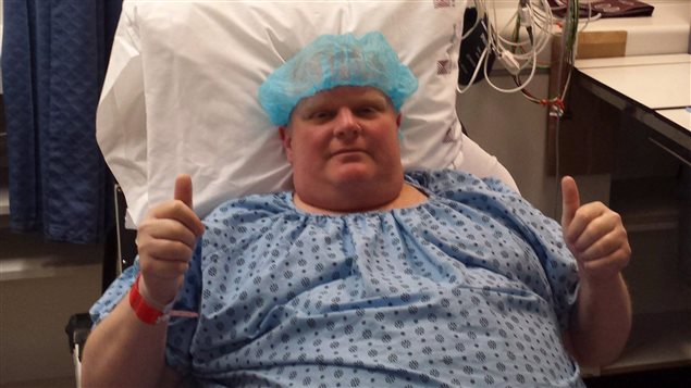 Rob Ford juste avant son opération le 11 mai 2015.