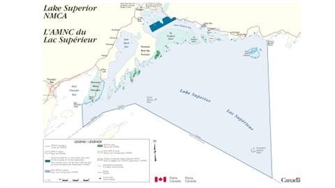 The marine park area in Lake Superior