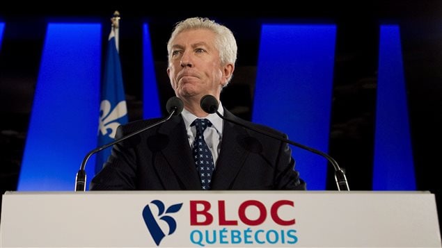 Gilles Duceppe en 2011, lors de l'élection de Daniel Paillé à la tête du Bloc québécois.
