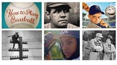 Baseball is back in Montreal just in time for summer. We see six panels, three over three. From left to right in the top row: A big baseball with