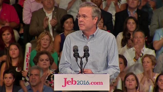 Jeb Bush, lanzando oficialmente su candidatura a las elecciones estadounidenses