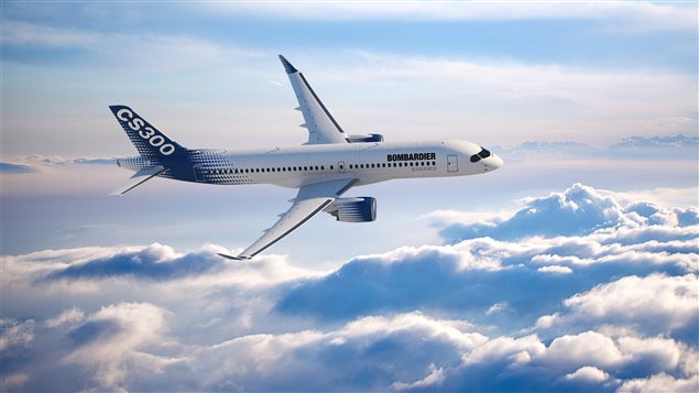 تحليق استعراضي لطائرة "بومباردييه" من فئة CSeries في معرض "لو بورجيه" الفرنسي قرب باريس (أرشيف).