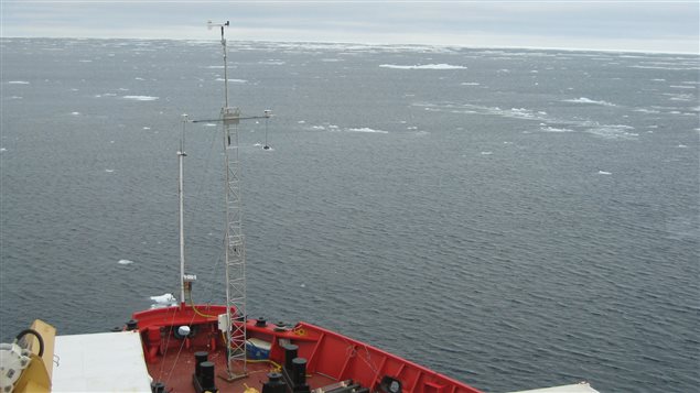Because it is colder, the Arctic Ocean absorbs carbon dioxide faster and becomes more acidic.