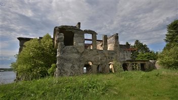 The ruins of pulp mill lies near Campbellton, Newfoundland.