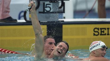 Canada’s Mark Tewskbury won gold in the 100-metre backstroke at the Barcelona Olympics in 1992. He has gone on to advocate for LGBT rights internationally.